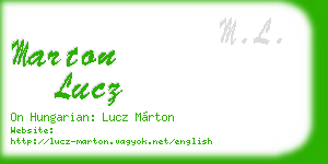 marton lucz business card